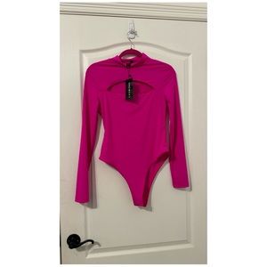 SHEIN SXY Mock Neck Cut Out Bodysuit